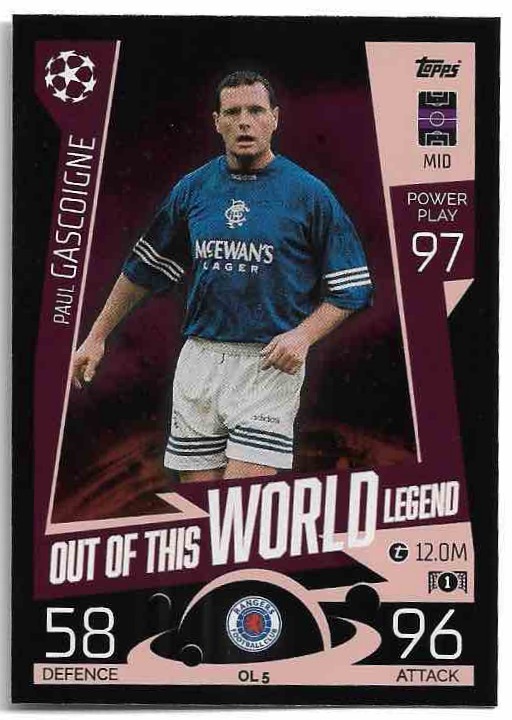 Out of this World Legend PAUL GASCOIGNE 2023 Match Attax Extra UCL