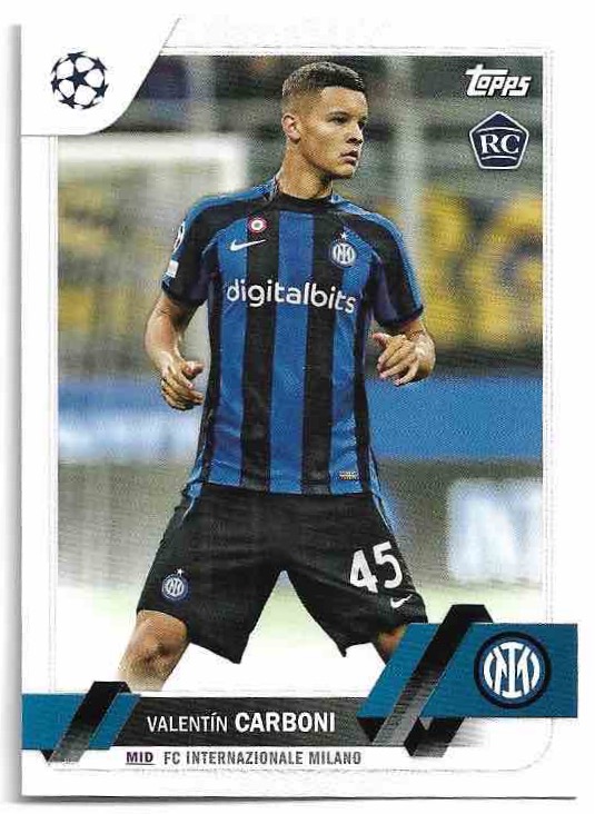 Rookie VALENTIN CARBONI 22-23 Topps UEFA Club Competitions