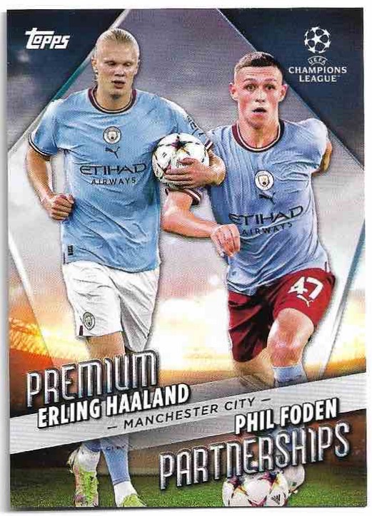 Premium Partnership ERLING HAALAND/PHIL FODEN 22-23 Topps UEFA Club Competitions