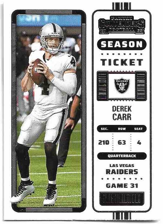 DEREK CARR 2022 Panini Contenders Football