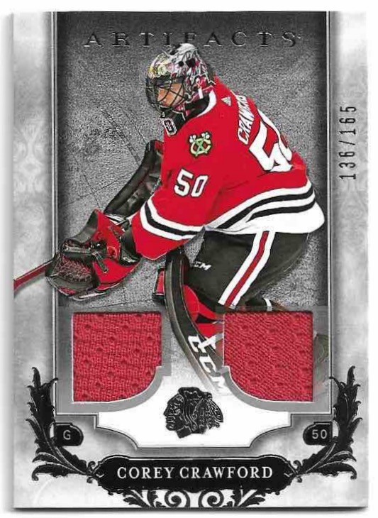 Jersey Material Silver COREY CRAWFORD 18-19 UD Artifacts /165
