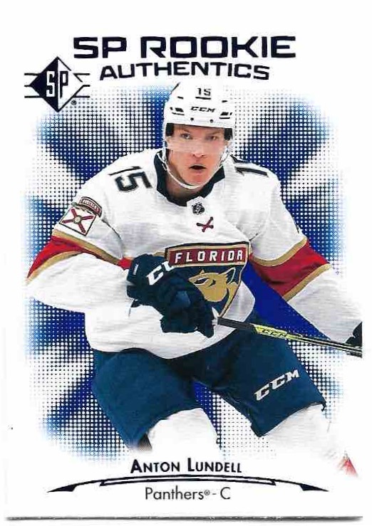 Blue SP Rookie Authetics ANTON LUNDELL 21-22 UD SP Hockey	