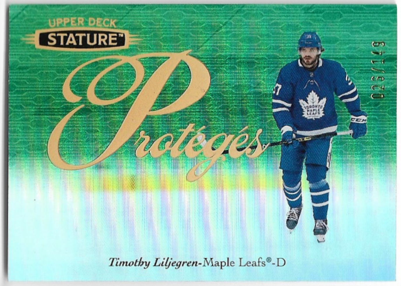 Rookie Protégés Green TIMOTHY LILJEGREN 20-21 UD Stature /149