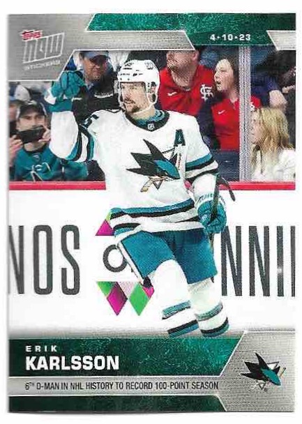 100 Points ERIK KARLSSON 22-23 Topps Now /44