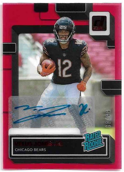 Auto Red Rated Rookie VELUS JONES JR. 2022 Panini Clearly Donruss Fooball /49
