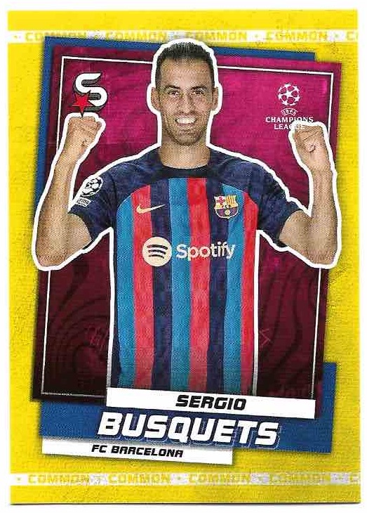Common Yellow SERGIO BUSQUETS 22-23 Topps UEFA Superstars