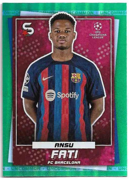 Uncommon Green ANSU FATI 22-23 Topps UEFA Superstars