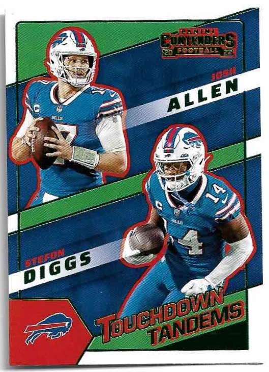 Emerald Touchdown Tandems ALLEN/DIGGS 2022 Panini Contenders Football