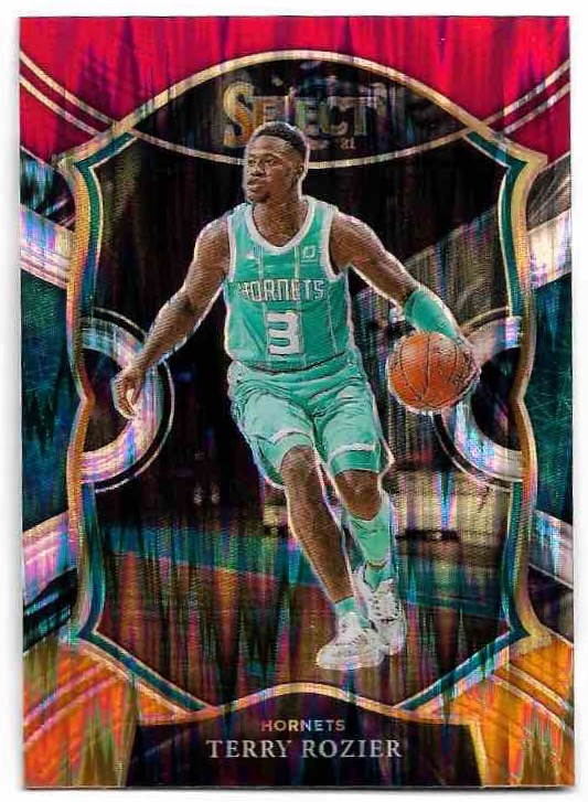 Concourse Red White Orange Shimmer Prizm TERRY ROZIER 20-21 Panini Select