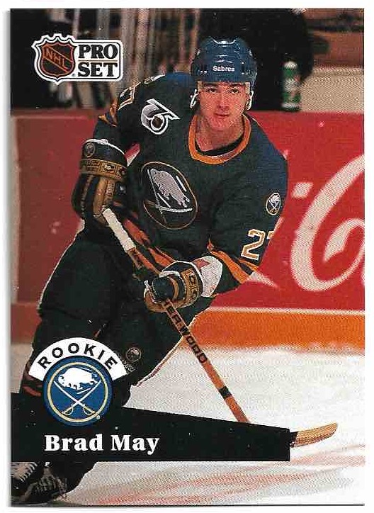 Rookie BRAD MAY 91-92 Pro Set