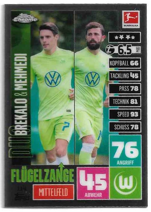 Flugelzange BREKALO/MEHMEDI 20-21 Topps Chrome Match Attax Bundesliga