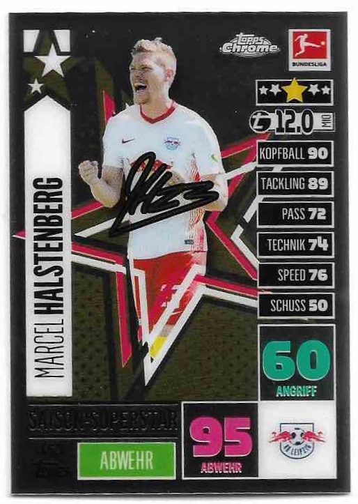 Saison-Superstar MARCEL HALSTENBERG 20-21 Topps Chrome Match Attax Bundesliga