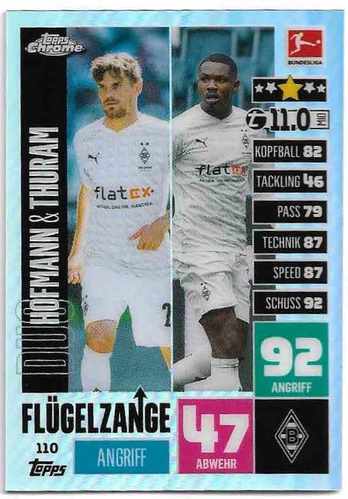 Rafractor Flugelzange HOFMANN/THURAM 20-21 Topps Chrome Match Attax Bundesliga