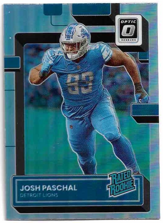 Holo Prizm Rated Rookie JOSH PASCHAL 2022 Panini Donruss Optic Football