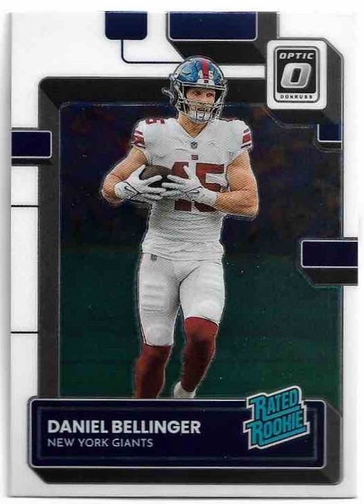Rated Rookie DANIEL BELLINGER 2022 Panini Donruss Optic Football