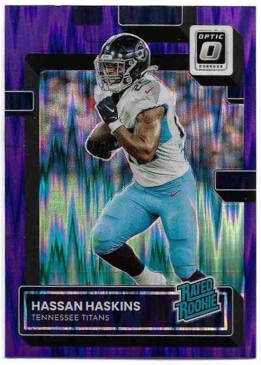 Purple Shock Rated Rookie HASSAN HASKINS 2022 Panini Donruss Optic Football