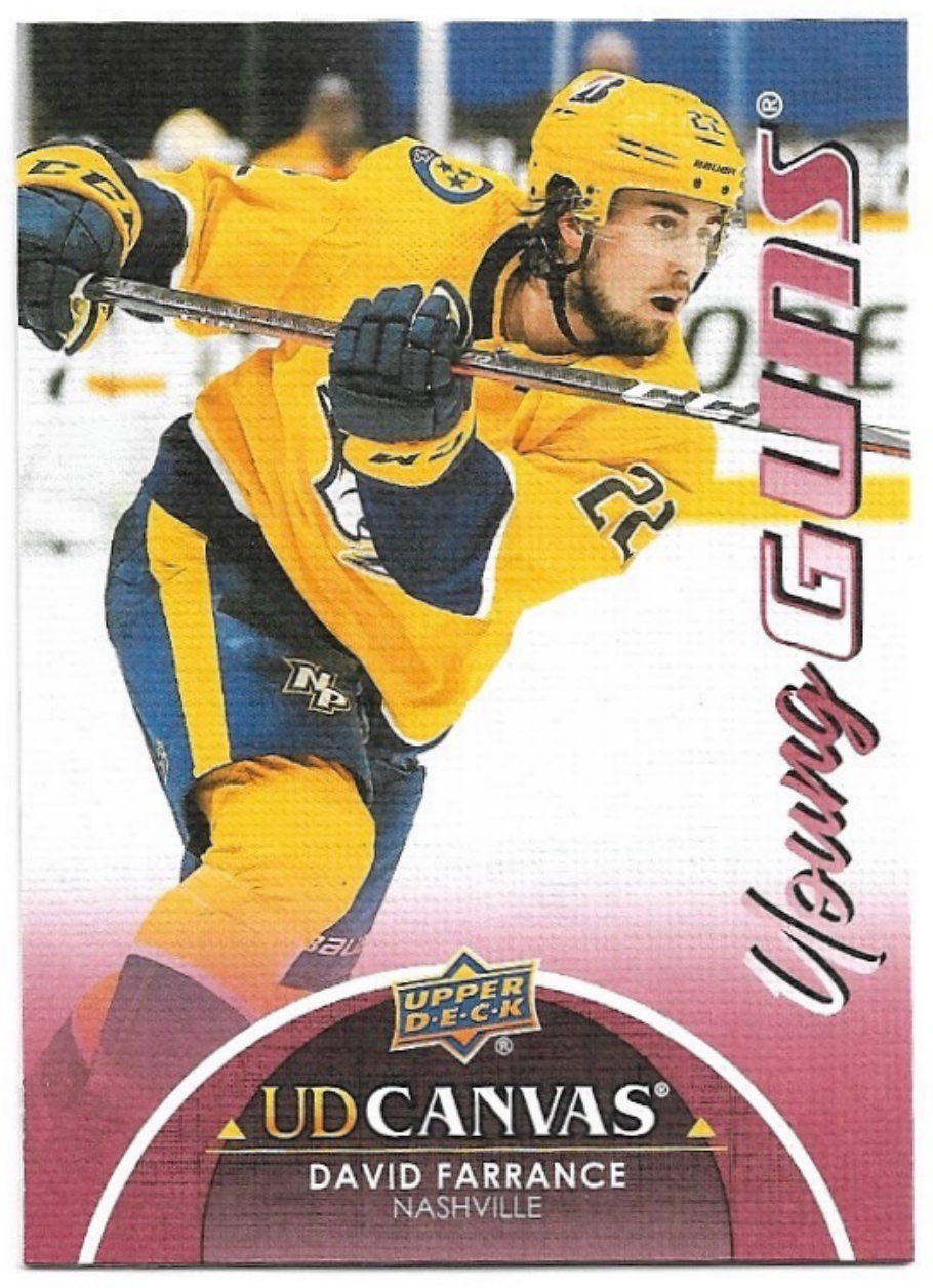 UD Canvas Young Guns DAVID FARRANCE 21-22 UD Series 1