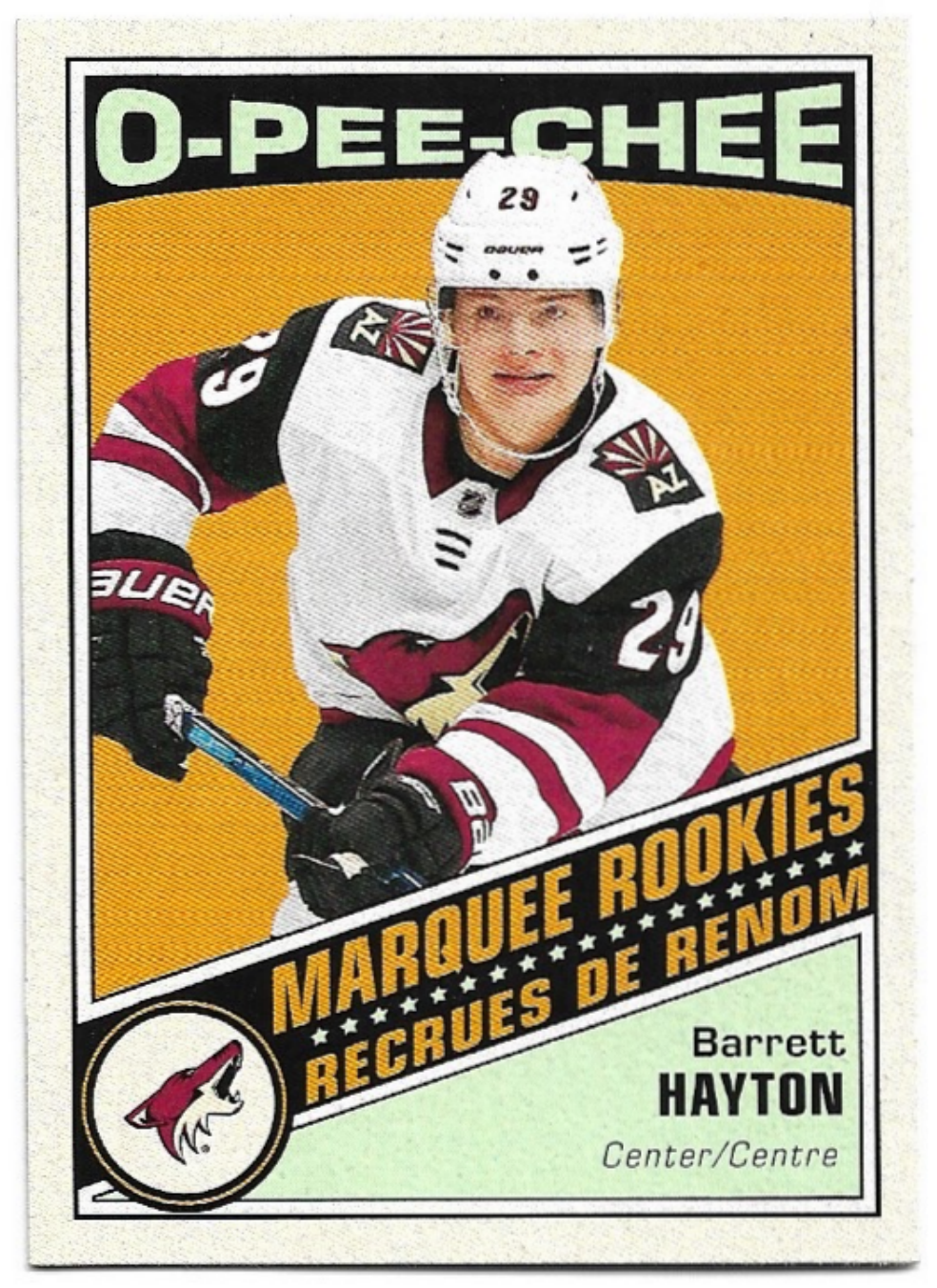 Update Marquee Rookies Retro BARRET HAYTON 19-20 UD O-Pee-Chee OPC
