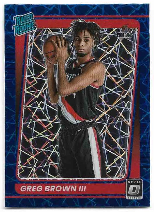Rated Rookie Blue Velocity GREG BROWN III 21-22 Panini Donruss Optic Basketball