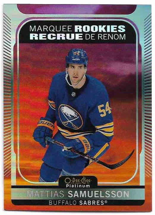 Sunset Marquee Rookies MATTIAS SAMUELSSON 21-22 UD O-Pee-Chee OPC Platinum