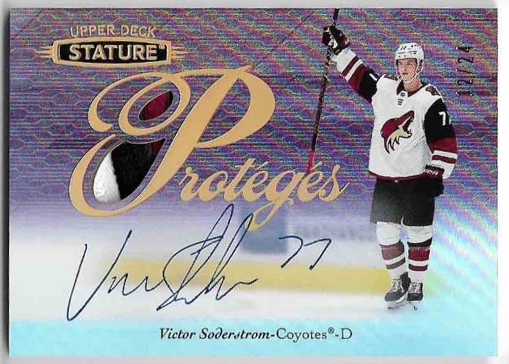 Auto Patch Rookie Update Proteges VICTOR SODERSTROM 20-21 UD Stature /24