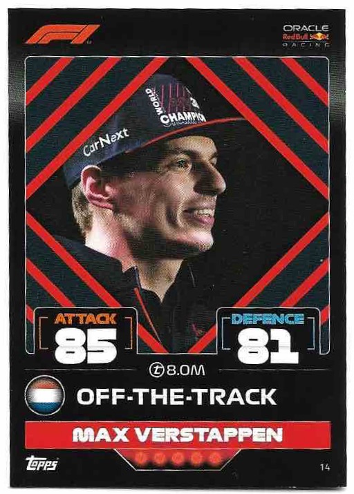 Off-The-Track MAX VERSTAPPEN 2022 Topps Turbo Attax