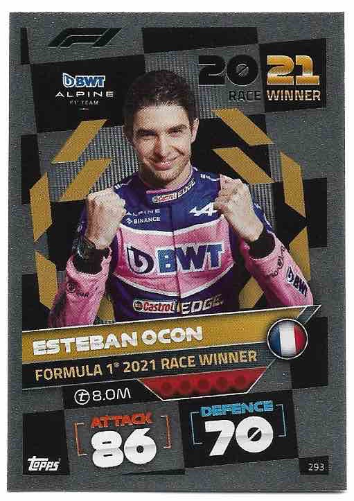 2021 Race Winner ESTEBAN OCON 2022 Topps Turbo Attax