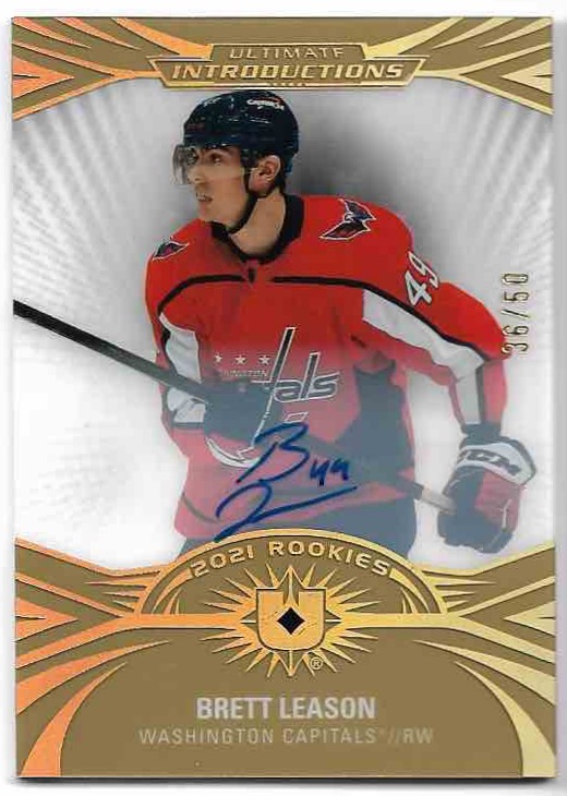 Auto Rookie Gold Ultimate Introduction BRETT LEASON 21-22 UD Ultimate /50