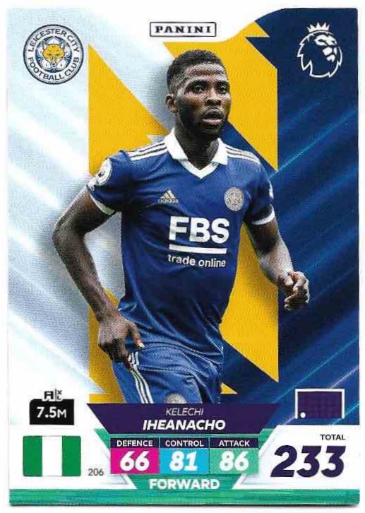 KELECHI IHEANACHO 2023 Panini Adrenalyn XL Premier League Plus