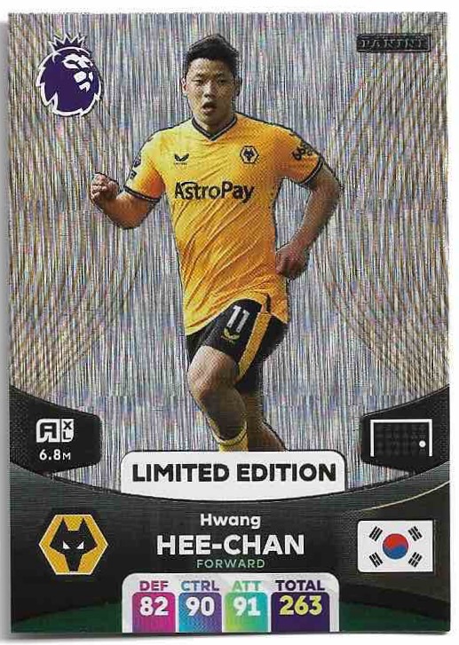 Limited Edition HWANG HEE-CHAN 2024 Panini Adrenalyn XL Premier League