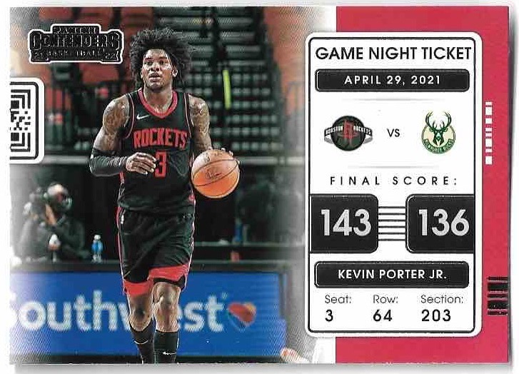 Game Night Ticket KEVIN PORTER JR. 21-22 Panini Contenders Basketball