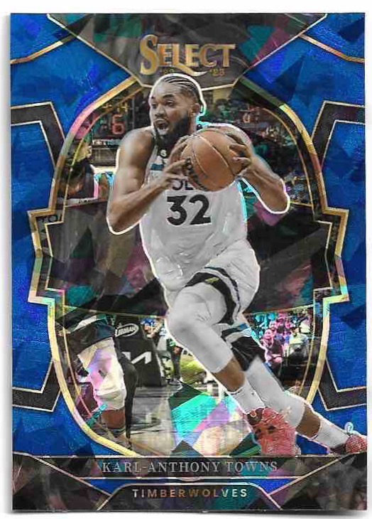 Blue Cracked Ice Concourse KARL-ANTHONY TOWNS 22-23 Panini Select Basketball