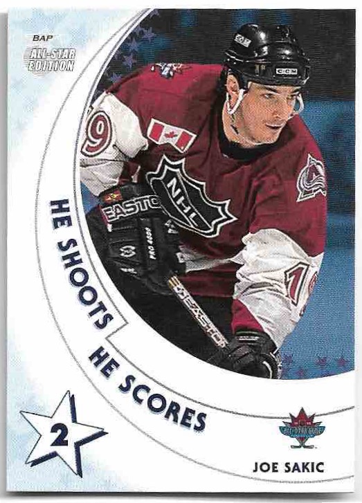 He Shoots He Scores JOE SAKIC 02-03 In the Game Be A Player All-Star Edition