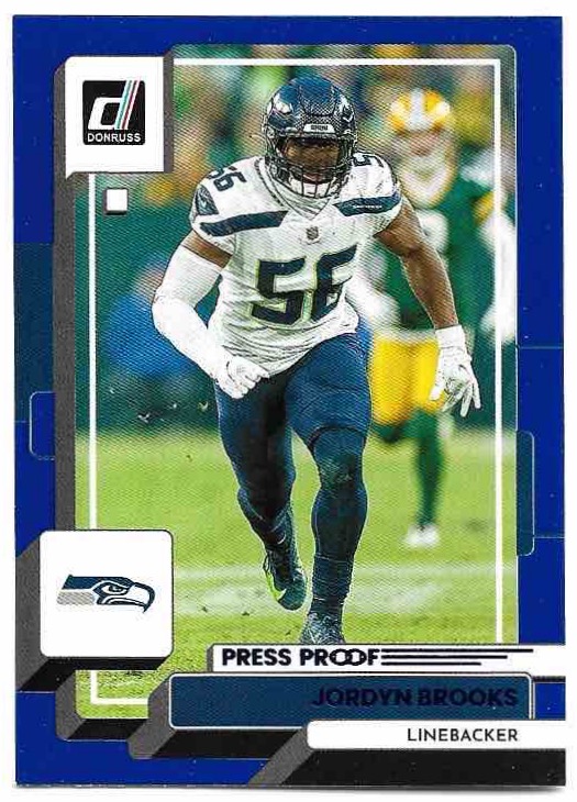 Blue Press Proof JORDYN BROOKS 2022 Panini Donruss Football