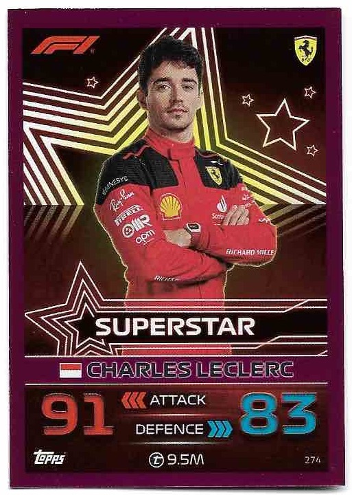Pink Superstar CHARLES LECLERC 2023 Topps Turbo Attax