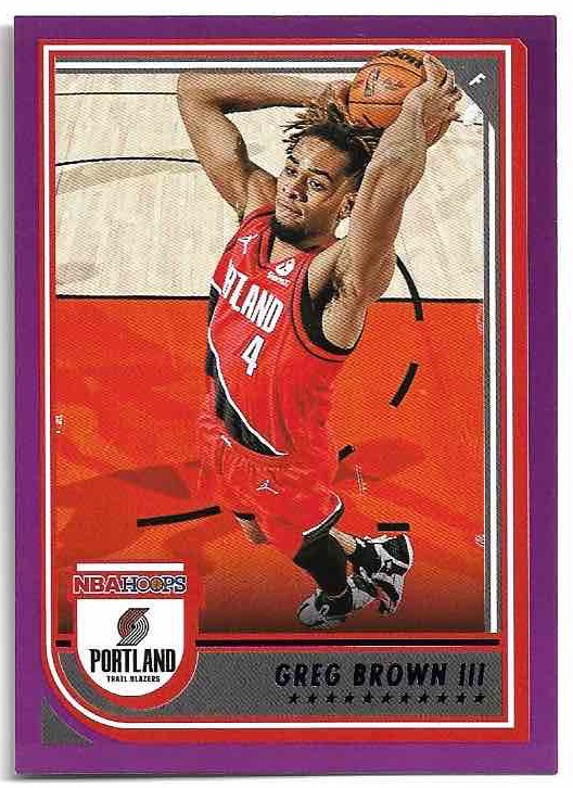 Purple GREG BROWN III 22-23 Panini Hoops Basketball