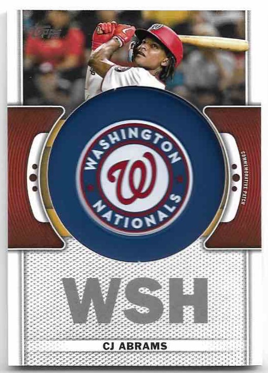 Patch Team Logo Commemorative CJ ABRAMS 2023 Topps Series 1 Baseball
