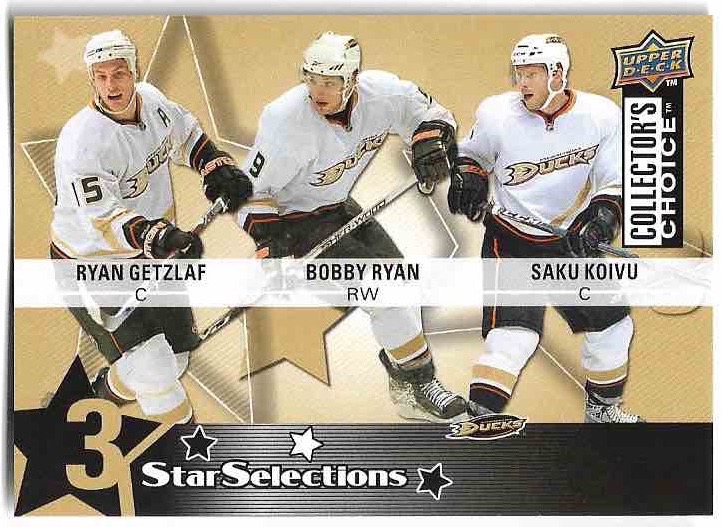 3 Star Selections GETZLAF/RYAN/KOIVU 09-10 UD Collector's Choice