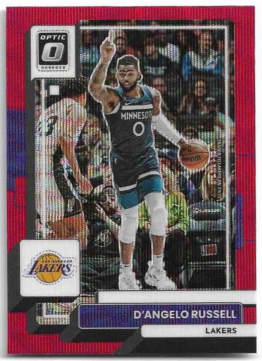 Red Wave D'ANGELO RUSSELL 22-23 Panini Donruss Optic Basketball
