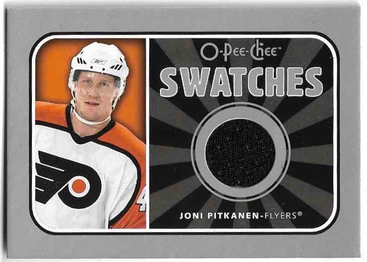Jersey Swatches JONI PITKANEN 06-07 UD O-Pee-Chee OPC