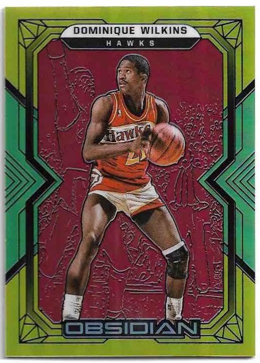 Red/Yellow/Green Flood DOMINIQUE WILKINS 21-22 Panini Obsidian Basketball /99
