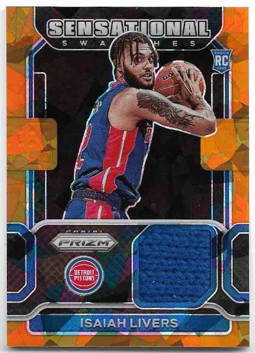 Rookie Jersey Sensational Orange Ice ISAIAH LIVERS 21-22 Panini Prizm Basketball