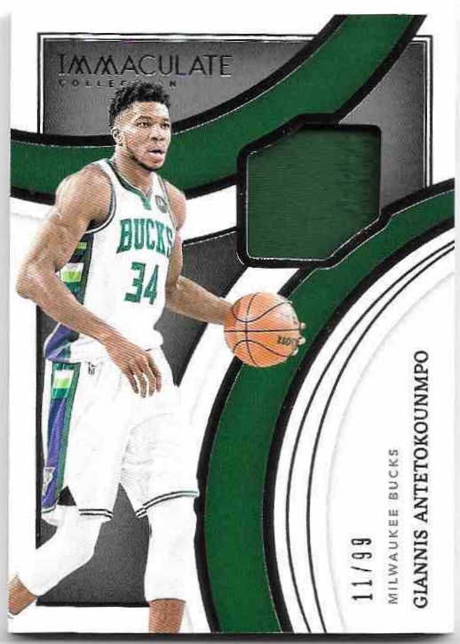 Jersey GIANNIS ANTETOKOUNMPO 21-22 Panini Immaculate Collection Basketball /99