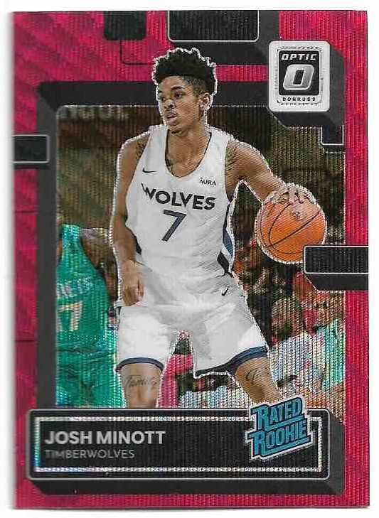 Red Wave Rated Rookie JOSH MINOTT 22-23 Panini Donruss Optic Basketball