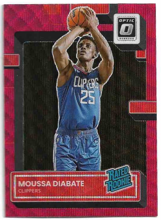 Red Wave Rated Rookie MOUSSA DIABATE 22-23 Panini Donruss Optic Basketball