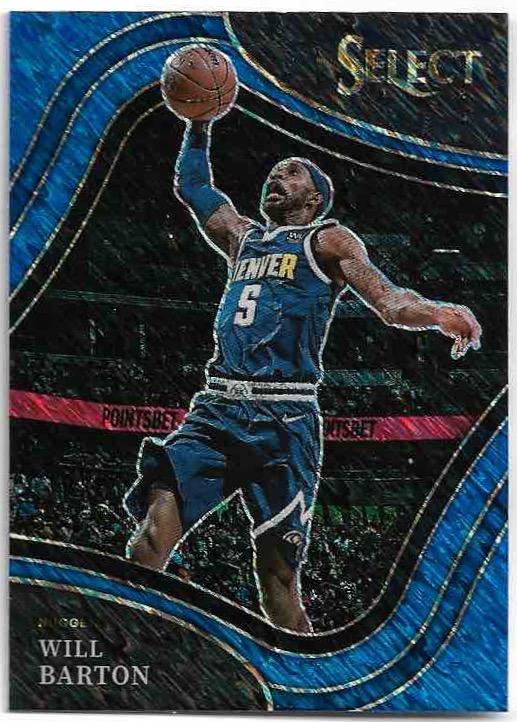 Blue Shimmer Prizm Courtside WILL BARTON 21-22 Panini Select Basketball