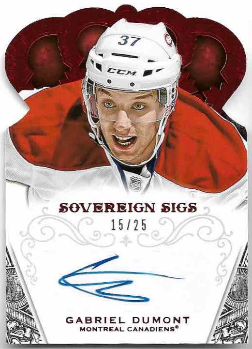 Auto Ruby Sovereign Sigs GABRIEL DUMONT 13-14 Panini Crown Royale Hockey /25