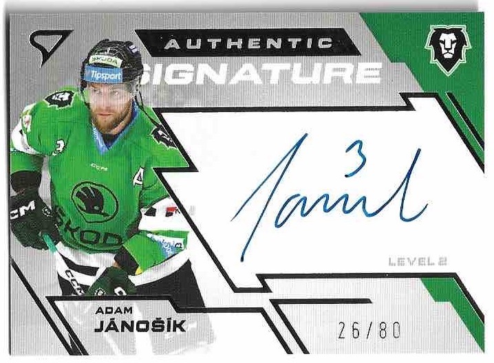 Auto Authentic Signature ADAM JÁNOŠÍK 23-24 SportZoo ELH Serie 1 /80 (poškození)