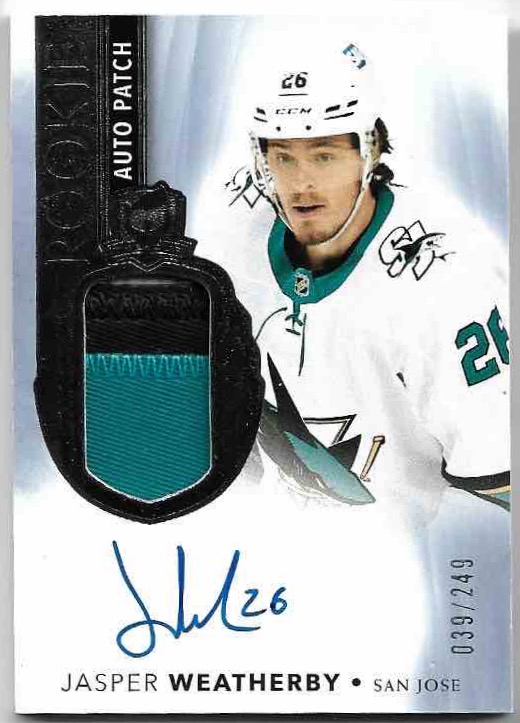 Auto Patch Rookie JASPER WEATHERBY 21-22 UD The Cup /249