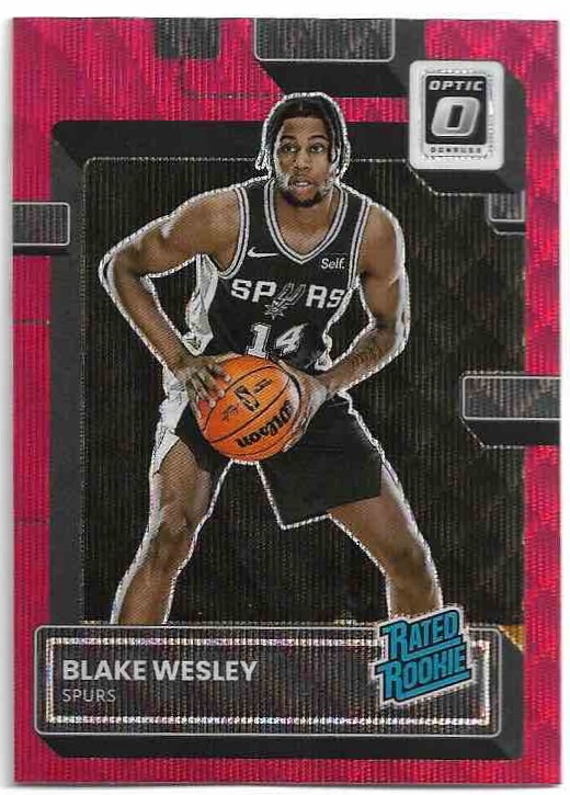 Red Wave Rated Rookie BLAKE WESLEY 22-23 Panini Donruss Optic Basketball